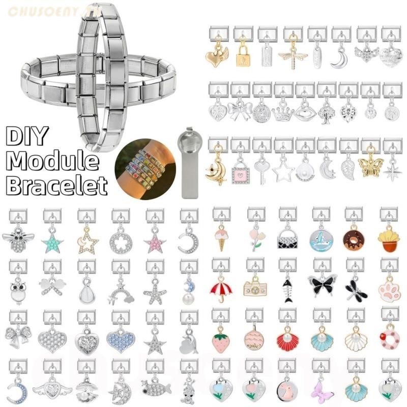 ยอดนิยม Love Unicorn จี้เพื่อนที่ดีที่สุดดอกไม้อิตาเลี่ยน Charm Links Fit 9 มม.สร้อยข้อมือสแตนเลสทําเครื่องประดับ