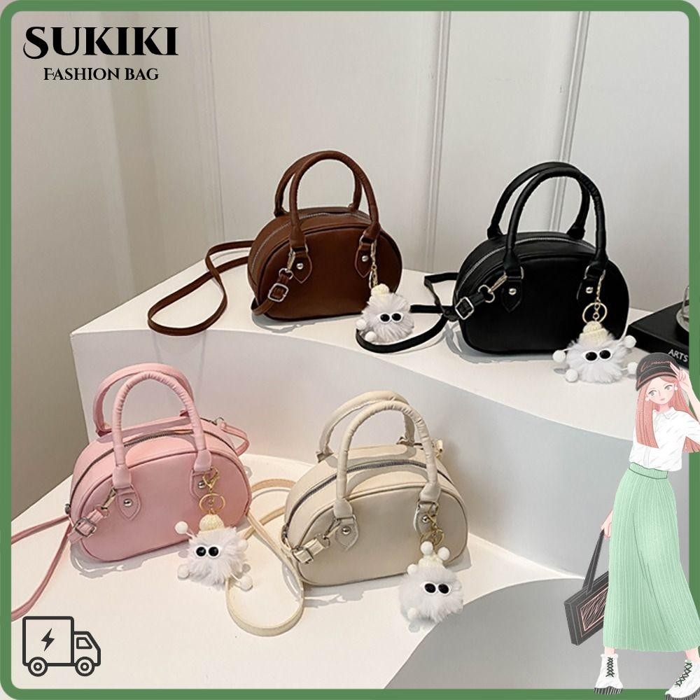 Sukiki PU กระเป๋าสะพาย, Y2k พร้อมฟรี Pedant ปรับกระเป๋าสะพายข้าง, Casual Vintage Squared กระเป๋าถือผู้หญิง