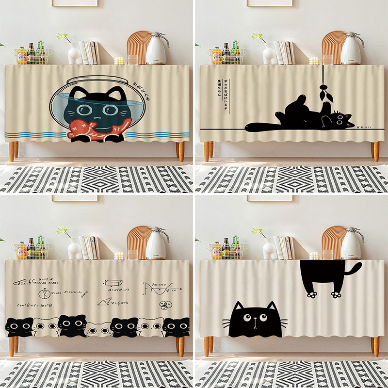 2417Simple Cat Blocking Sundries ตู้ครัวป้องกันฝุ่น Velcro ผ้าม่าน