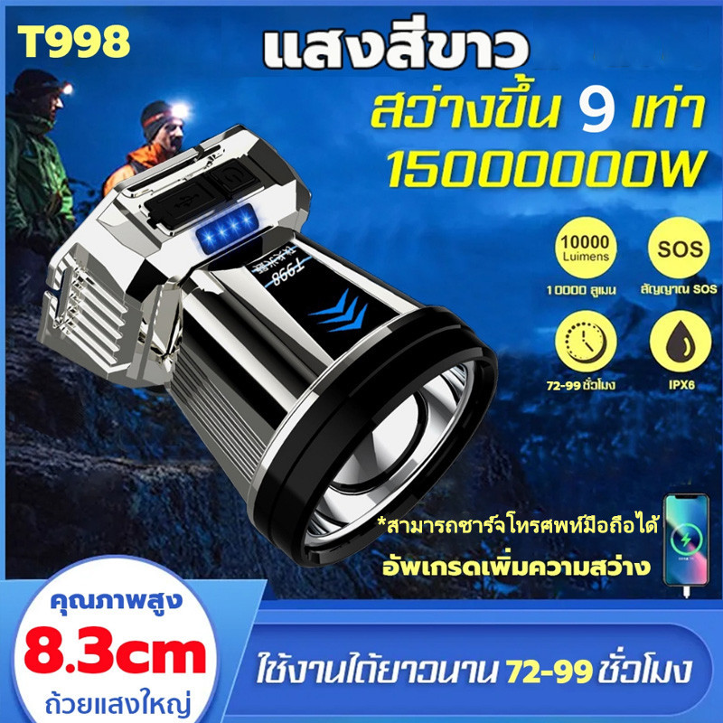 อัพเกรดใหม่T998 ไฟฉายคาดหัว แท้ led แรงสูง ส่องแสงระยะ5KM，ไฟฉายแรงสูง,ไฟส่องกบ,ไฟส่องสัตว์,ไฟฉายเดินป่า