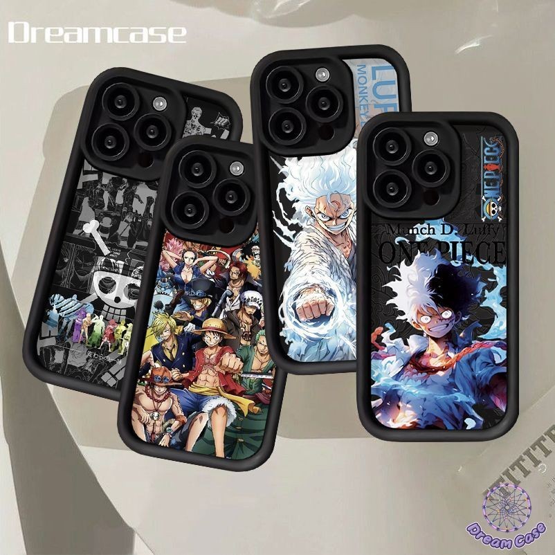 การ์ตูน Luffy น่ารักเคสคู่รักใช้ได้กับ Samsung A15 A34 A13 A53 A05s A12 A21s A04 A24 A02s A05 A14 A52 A50 A03 A54