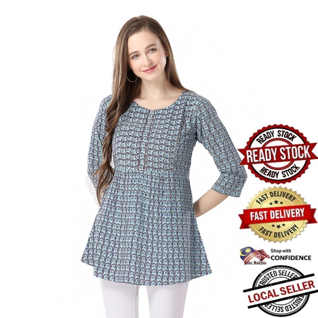 Kurti Indian Women Kurtis Top Saree Sari Punjabi Suit Readymade Kurti UD31CPSSC