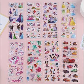 S0406 สติ๊กเกอร์ ตัวนูน ลายการ์ตูน สีสันสดใส ลายน่ารัก ลอกออกติดซ้ำได้ Sticker
