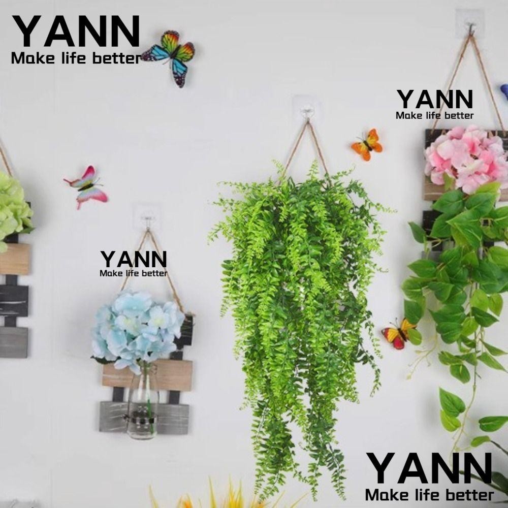 ยัน1 เปอร์เซียเฟิร์นใบ,แขวนพืชสีเขียวประดิษฐ์,พลาสติกที่สมจริงป้องกันรังสียูวี76ซมปลอมเถาหญ้างานแต่งงานผนัง