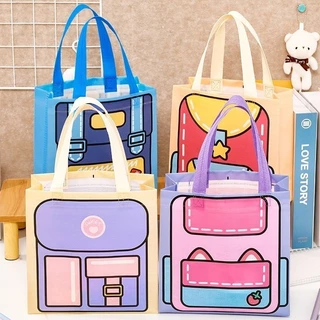 Am bag กระเป๋าถือ ใส่อาหารและกล่องข้าว ไทย🇹🇭ถุงซิปก้นตั้งลายการ์ตูน ถุงใส่ขนมของชำร่วย สามารถใส่อุปกรณ์ไปโรงเรียนได้