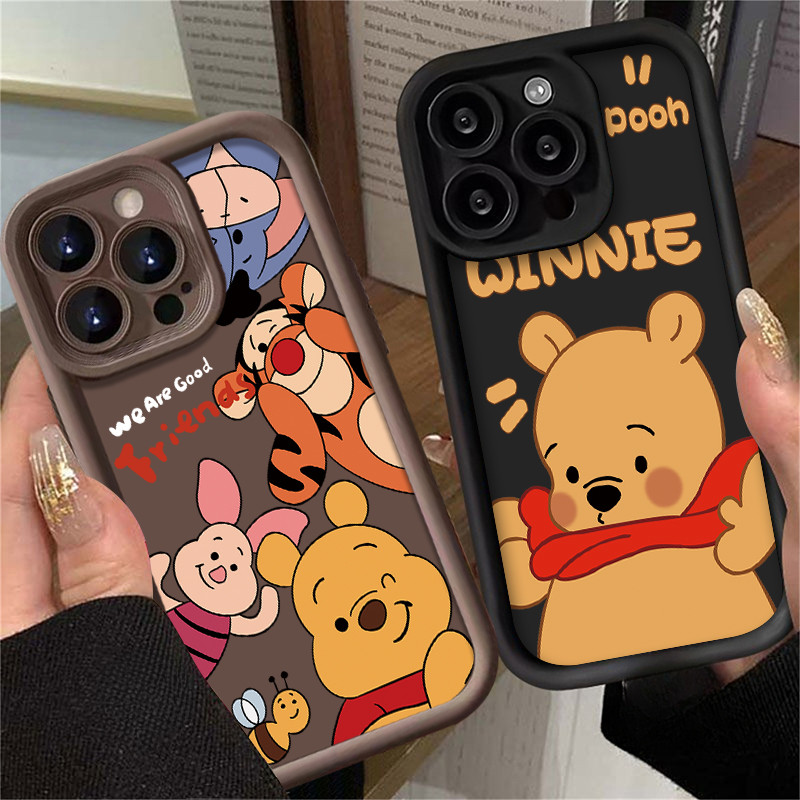 สําหรับ Moto G84 G86 G85 G54 G53 G75 G55 G34 G24 G22 G14 G04 Power Edge 60 Pro Fsion 4G 5G 3D การ์ตูน Winnie Pooh เคสโทรศัพท์ซิลิโคนอ่อนนุ่ม Shochproof น่ารักฝาครอบโทรศัพท์
