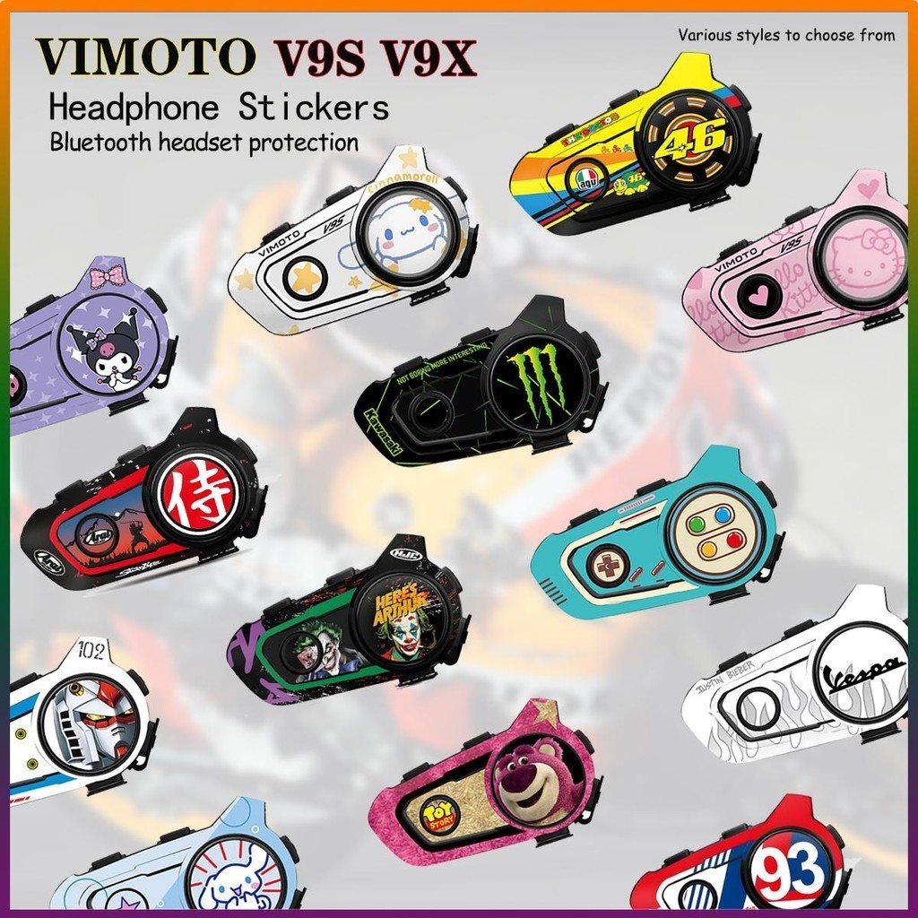 Vimoto V9S V9X หูฟังบลูทูธสติกเกอร์ผิวเปลือกสติกเกอร์ตกแต่งสติกเกอร์กันน้ํา