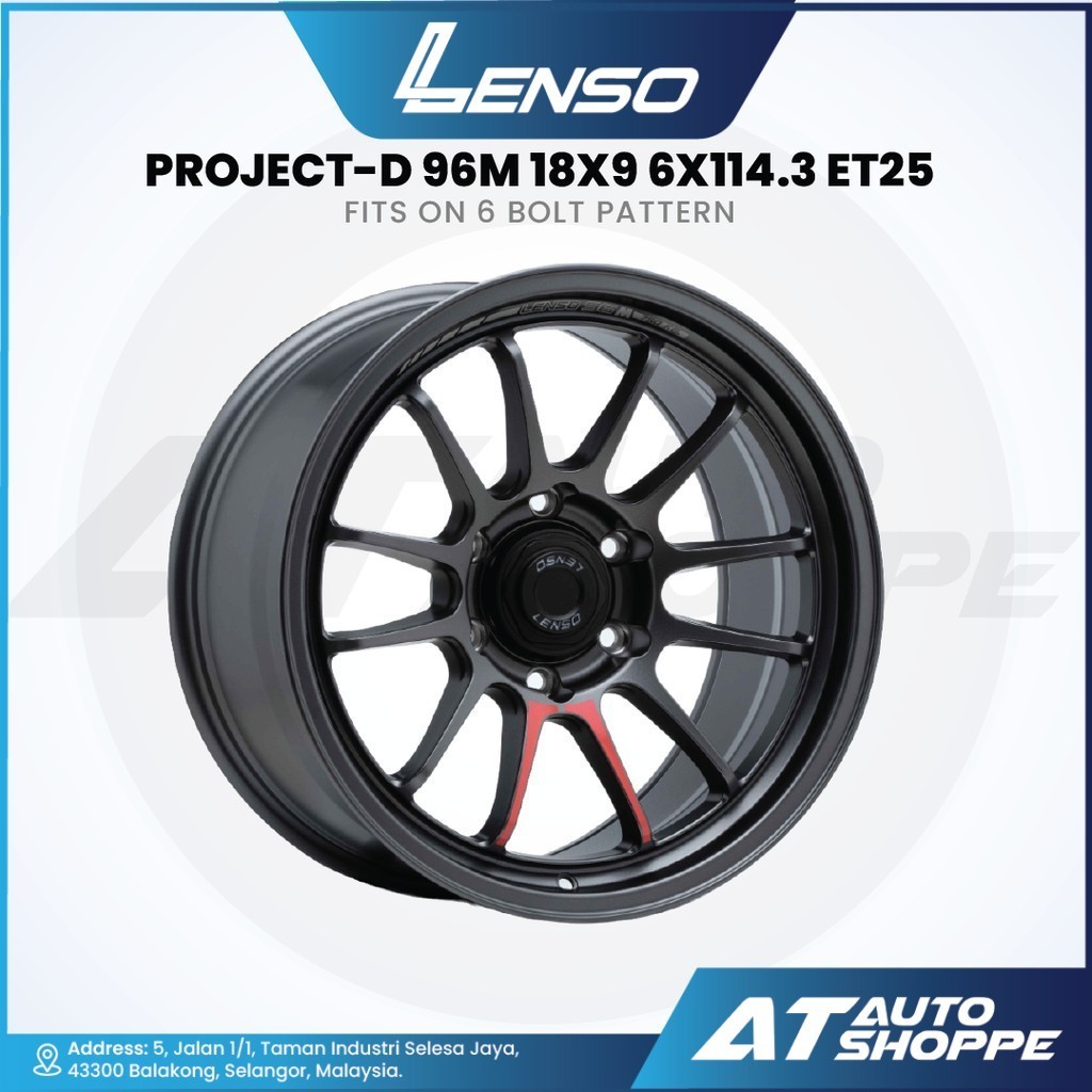 Lenso Project-D 96M - สีดําด้าน 18x9 ET25 6x114.3 (1 ชิ้น)
