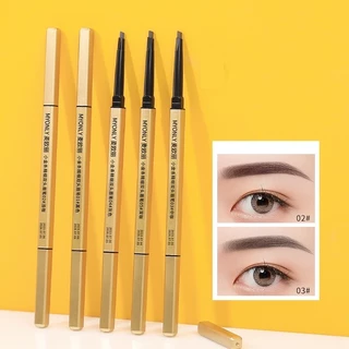 ปลายแหลม 2 in 1 ดินสอเขียนคิ้ว หมุนอัตโนมัติ เริ่มต้น เติม กันน้ํา แปรงเขียนคิ้ว ติดทนนาน เขียนง่ายติดทน และกันเหงื่อ