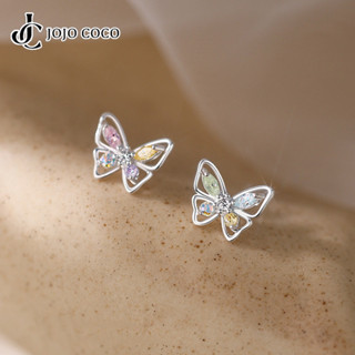 โจโจ้ โกโก้ ใหม่ ส925 สกรูเงินหัวเข็มขัดเจาะหูต่างหูสีเพชรหู…