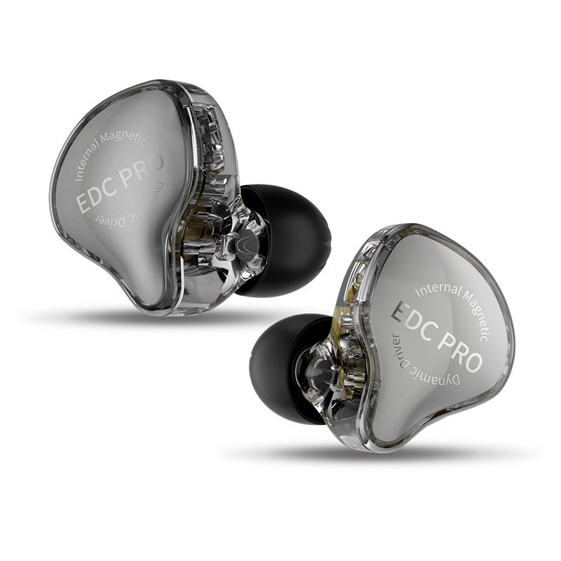 Kz EDC PRO หูฟัง Professional High-Sensitivity หูฟังแบบไดนามิกขนาดใหญ่ HiFi Bass เพลง IEM หูฟัง 2Pin สายเคเบิลที่ถอดออกได้