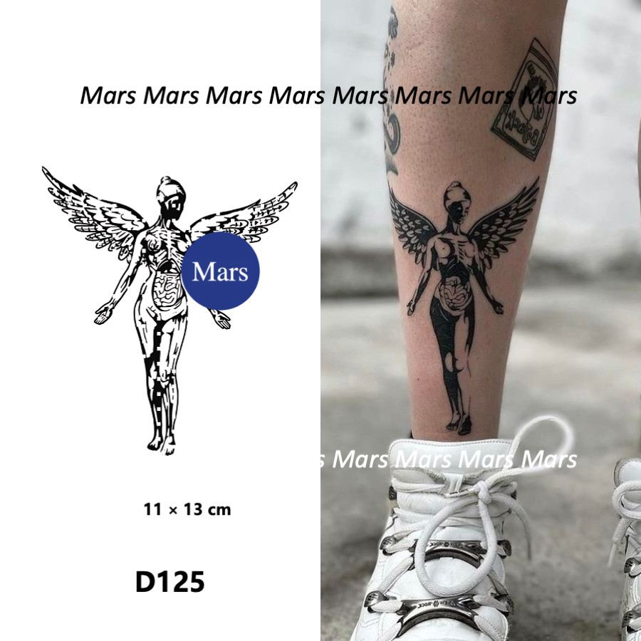 Mars Tattoonew Technology Magic, Long Lasting 2 สัปดาห์, รอยสักกึ่งถาวร, รอยสักชั่วคราว, สติ๊กเกอร์รอยสัก, สักปลอม, นางฟ้า, D125