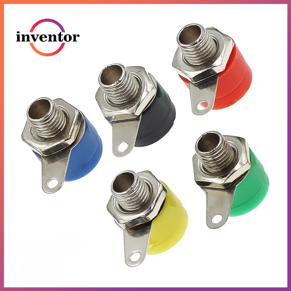 4mm Banana Binding Post Banana Socket Plug Adapter DIY สีแดงสีเขียวสีเหลืองสีดําสีฟ้า ราคา ถูกที่สุด ดีลบีเคเค รูปภาพหลัก