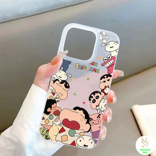 COD-ในไทย🔥เคส เครยอนชินจัง น่ารัก ท่านอนต่างๆ สำหรับ iPhone 7 8 X 11 12 13 14 15 TPU เคสใสไอโฟน น้ำค้างแข็งเคส Unisex