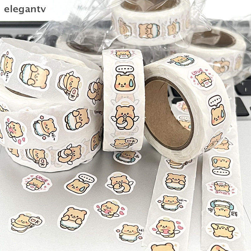 Egn 500 ชิ้น/ม้วนการ์ตูนเนยหมีสติกเกอร์ Kawaii หมี Diy แล็ปท็อป Decals ตกแต่งสติกเกอร์รางวัลเด็กของขวัญของเล่น N