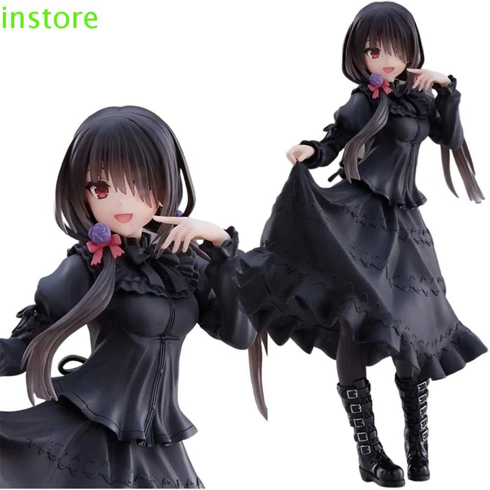 Instore Kurumi Tokisaki รูปของเล่นคอลเลกชัน Action Figure ชุดสีดําชุดลําลองตกแต่งรถ Kurumi Tokisaki 