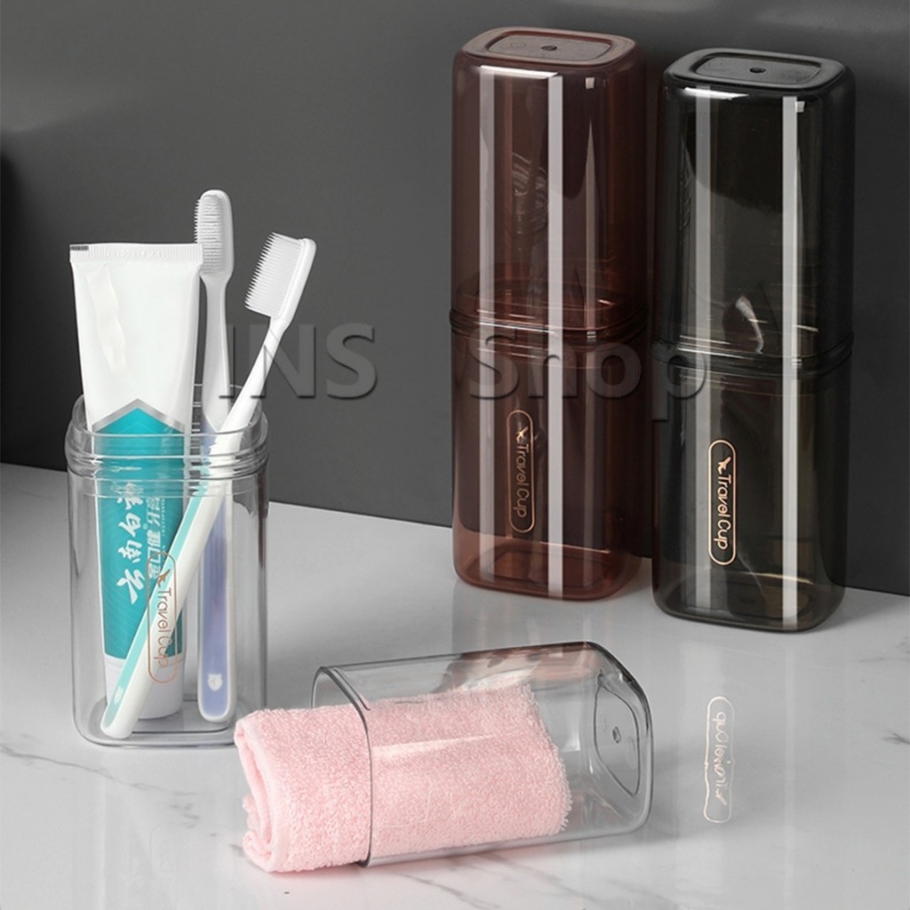 INS กล่องแปรงสีฟันเดินทาง แบบโปร่งแสง กล่องเก็บของแบบพกพา toothbrush box