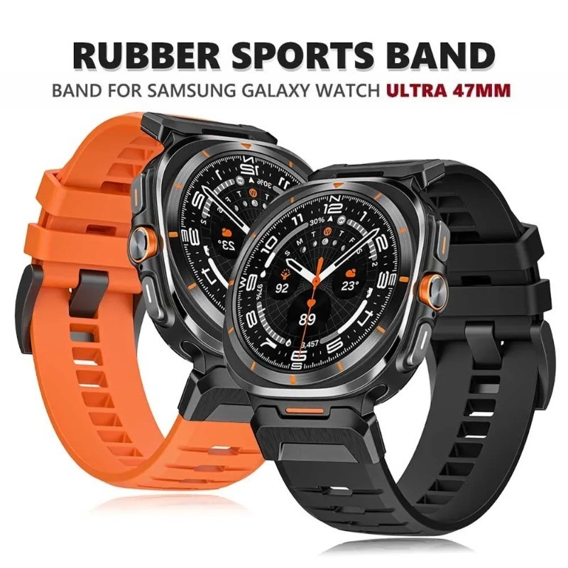 กีฬาสายยางอ่อนสําหรับ SAMSUNG Galaxy Watch Ultra 47 มม.Quick Fit Band สําหรับ SAMSUNG นาฬิกา 7 Ultra 47 มม.Mens ไม่มีช่องว่างสร้อยข้อมือ