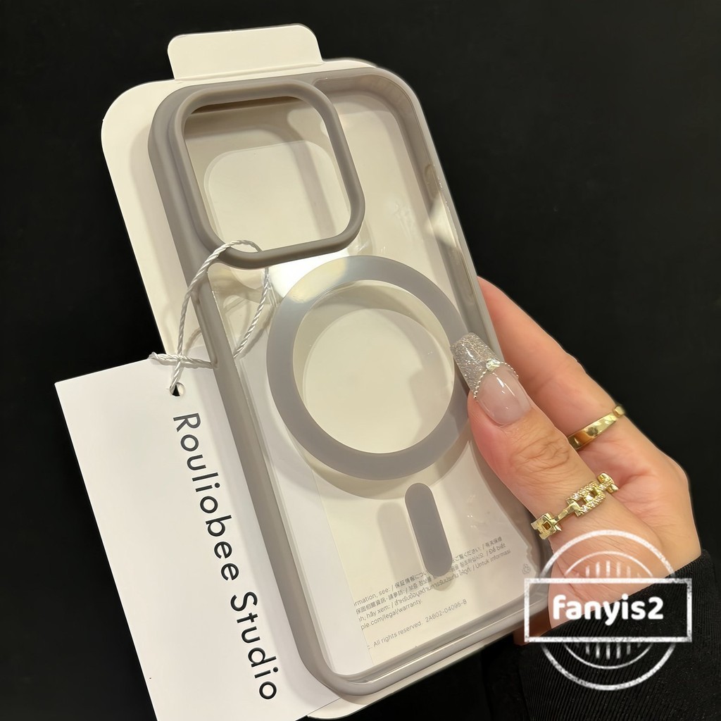 เข้ากันได้กับ iPhone 15 14 13 11 12 Pro Max X Xr Xs Max 8 Plus INS Simple โปร่งใสแม่เหล็กดึงดูดเคสโทรศัพท์ Anti Drop กันกระแทกฝาครอบป้องกัน