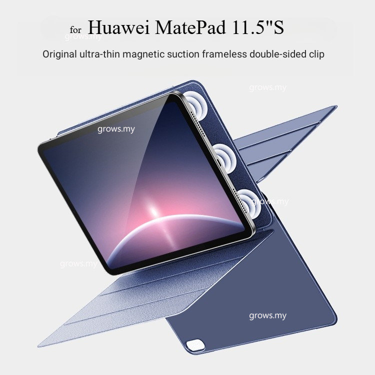 กรณีสมาร์ทสําหรับ Huawei MatePad 11.5"S 2024 Papermatte TGR-W10 แท็บเล็ตฝาครอบแม่เหล็กที่แข็งแกร่งดู