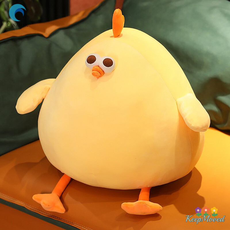 Keepmoved 235/45 ซม.Squishy สีเหลือง Chick ตุ๊กตาตุ๊กตาสัตว์ไก่ของเล่นตุ๊กตาหมอน Comfort Cushion ของขวัญสําหรับเด็กตกแต่งบ้านใหม่