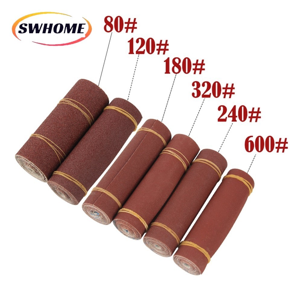 [SWHOME] 1 ม้วน 1M 80-600 Grit Emery ผ้าม้วนขัดกระดาษทรายสําหรับเครื่องมือบด ในสต็อก