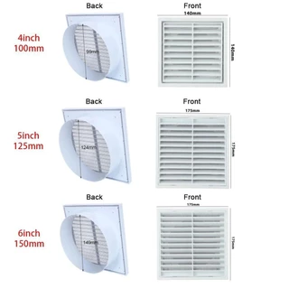MILD 1 ชิ้น Fresh Air Exhaust Outlet, ตะแกรงเพดานผนังฝาครอบกระจังหน้า Air Outlet, สีขาวท่อระบายอากาศพลาสติกเครื่องปรับอากาศ Outlet