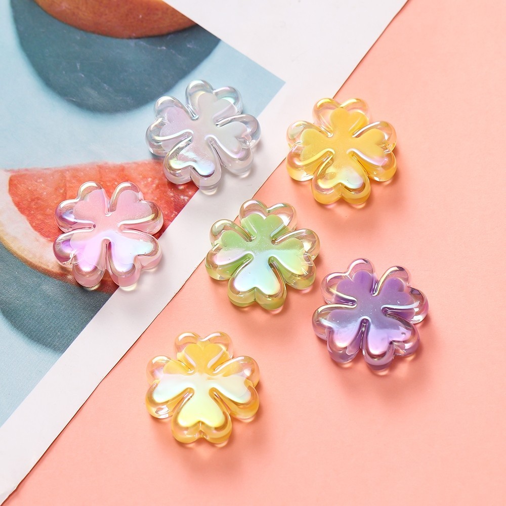 St. kunkka 2-5 ชิ้นอะคริลิค Four-Leaf Clover ลูกปัดโปร่งใส 2 สีอะคริลิคดอกไม้ลูกปัดสําหรับ DIY สร้อยข้อมือสร้อยคอทํา ราคา ถูกที่สุด ดีลบีเคเค แกลเลอรีภาพที่ 5