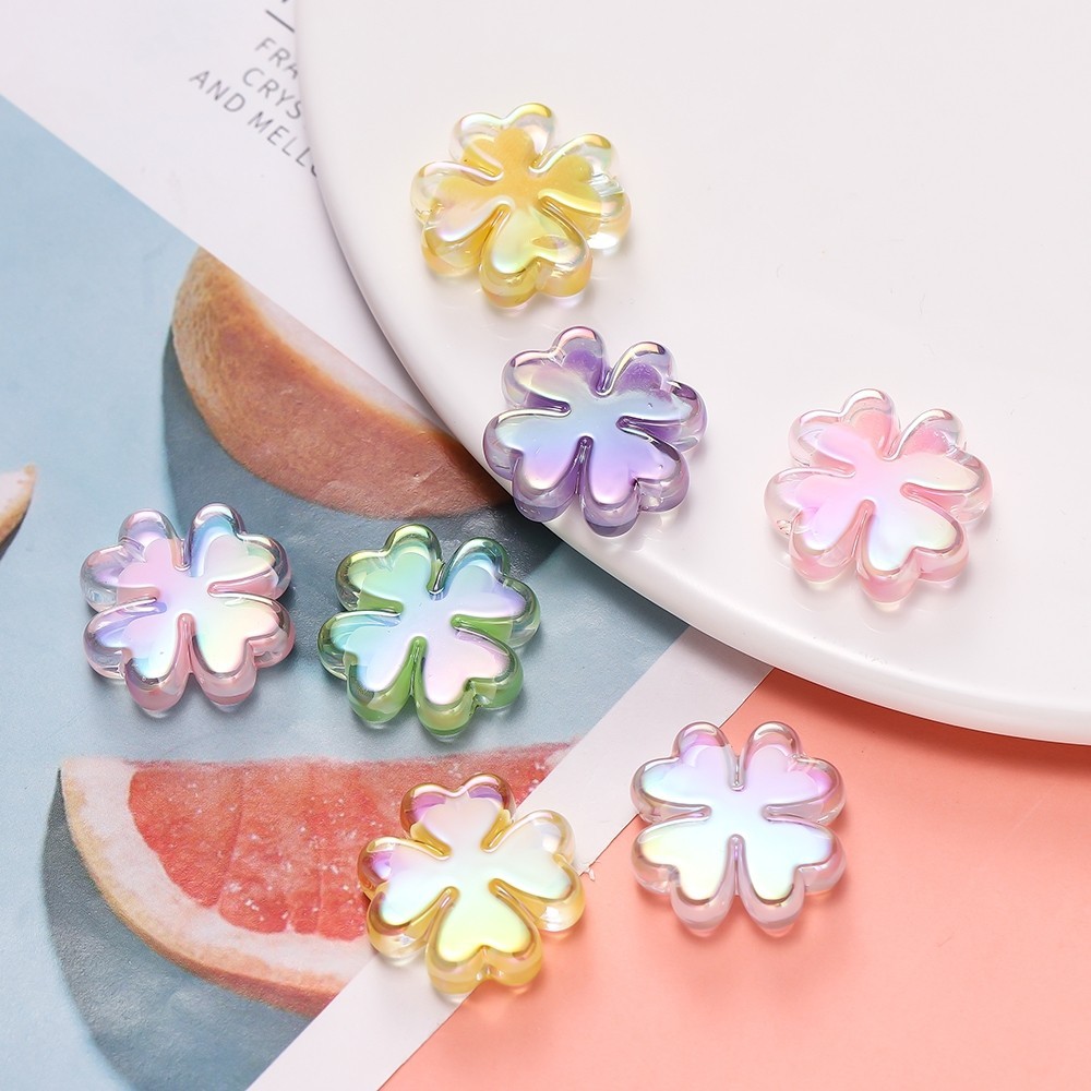 St. kunkka 2-5 ชิ้นอะคริลิค Four-Leaf Clover ลูกปัดโปร่งใส 2 สีอะคริลิคดอกไม้ลูกปัดสําหรับ DIY สร้อยข้อมือสร้อยคอทํา ราคา ถูกที่สุด ดีลบีเคเค แกลเลอรีภาพที่ 6
