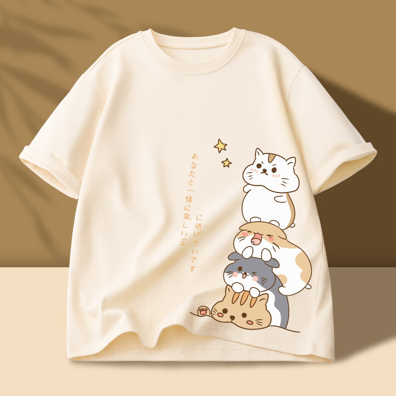 เสื้อยืดสวยๆผู้หญิงที่กําลังฮิต oversize เสื้อผ้าสไตล์ญี่ปุ่นน่ารัก แฟชั่นเกาหลี เสื้อโอเวอร์ไซส์วินเทจ แนวสตรีทพิมพ์ลาย