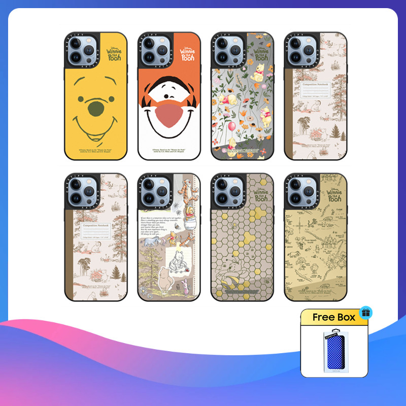 Casetify Disney Winnie the Pooh Hard Mirror พลาสติก PC Original สําหรับ iPhone 11 12 13 14 15 Plus P