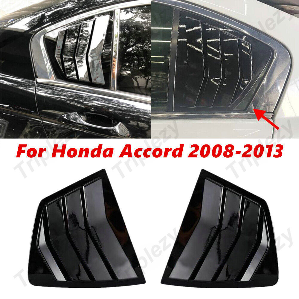 2 ชิ้นสําหรับ Honda Accord 2008-2013 รถด้านหลัง Louver หน้าต่างด้านข้างชัตเตอร์สติกเกอร์ Trim Vent Scoop ABS คาร์บอนไฟเบอร์ Gloss สีดํา