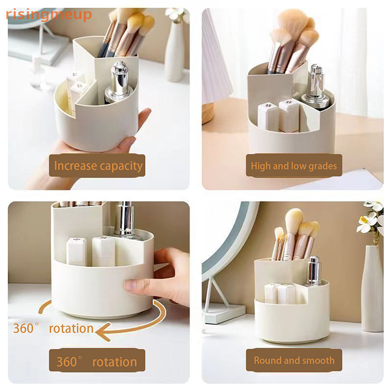 [risingmeup] White Division และ Layering Rotag ดินสอ Office Desktop al Storage อุปกรณ์เครื่องเขียนเครื่องมือความงาม