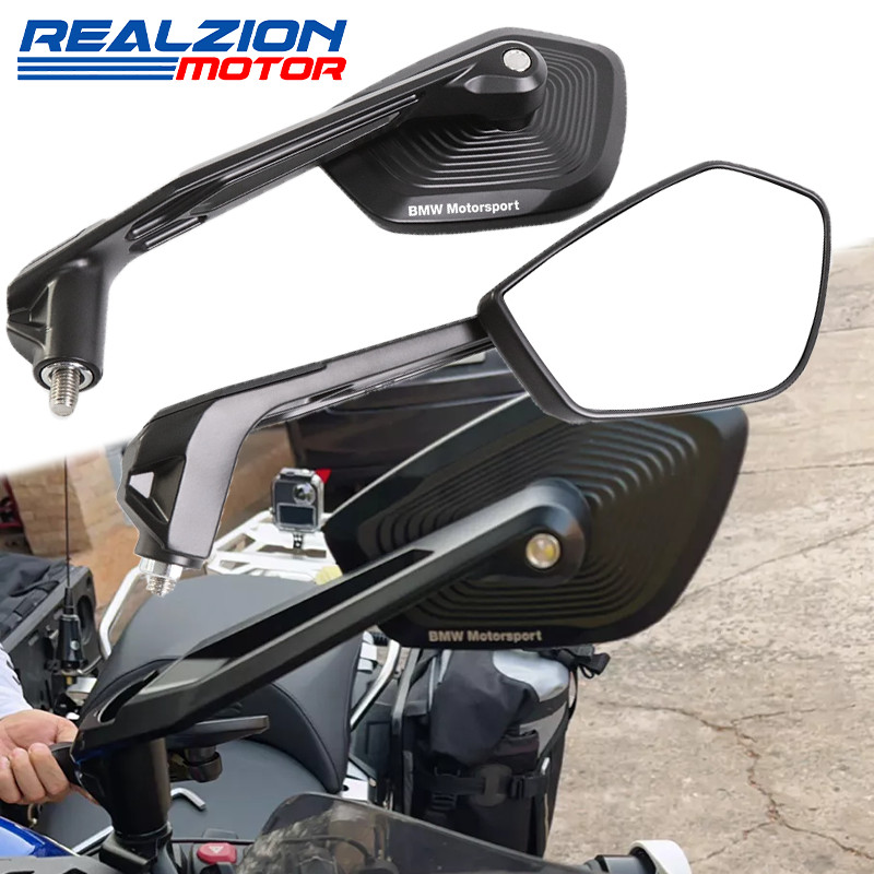 Realzion สําหรับ BMW R1250GS R1200GS ADV R1300GS F750GS F850GS/ADV กระจกมองหลังรถจักรยานยนต์ Die Cast อลูมิเนียมกระจกมองหลัง 2 ชิ้น