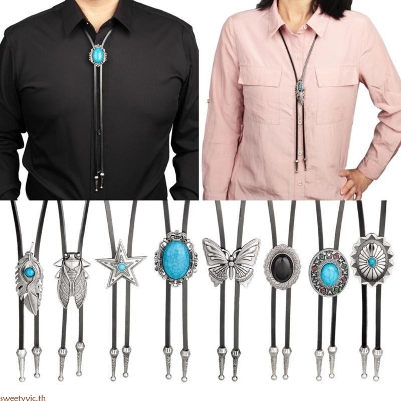 Sweety Turquoises Rhinestone Buckle Bolo Tie สําหรับผู้ชายผู้หญิง Bridegroom สร้อยคองานแต่งงาน Western คาวบอยเนคไท Bolotie fo