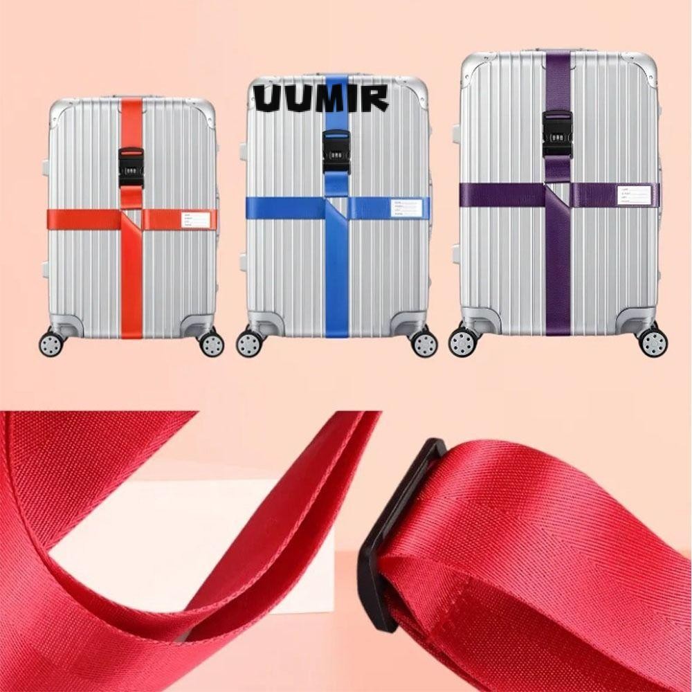 UUMIR หัวเข็มขัดกระเป๋าเดินทาง สายไขว้ พร้อมตัวล็อครหัสผ่าน สายรัดหัวเข็มขัดกระเ