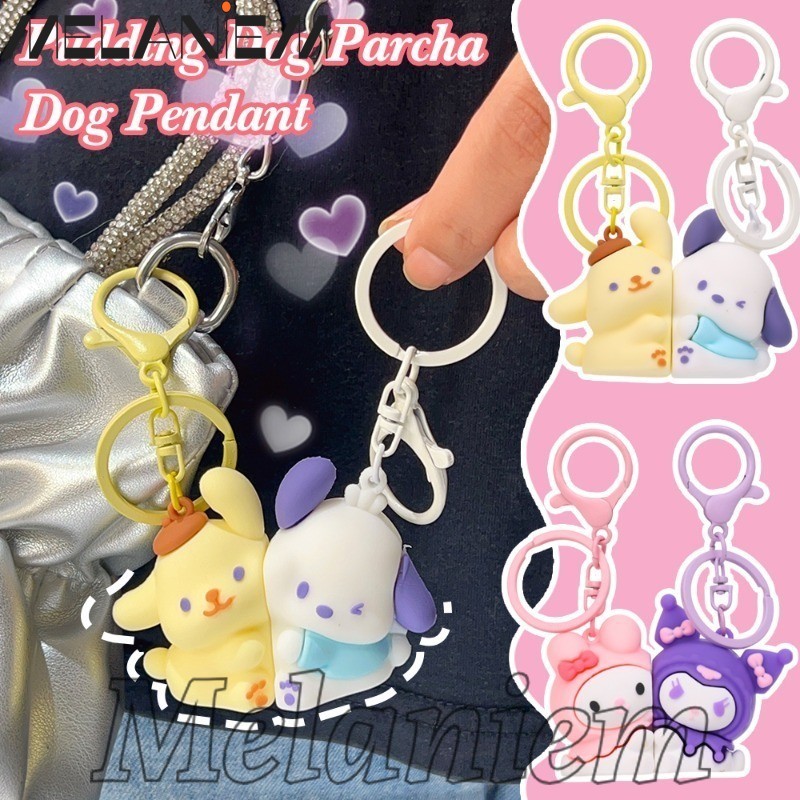 SANRIO พวงกุญแจแม่เหล็ก Pochacco 1 คู่ - ของขวัญสําหรับคู่รัก เพื่อนที่ดีที่สุด - การ์ตูน น่ารัก - กระเป๋า จี้ตกแต่งรถ - พวงกุญแจ My Melody KuromiKey