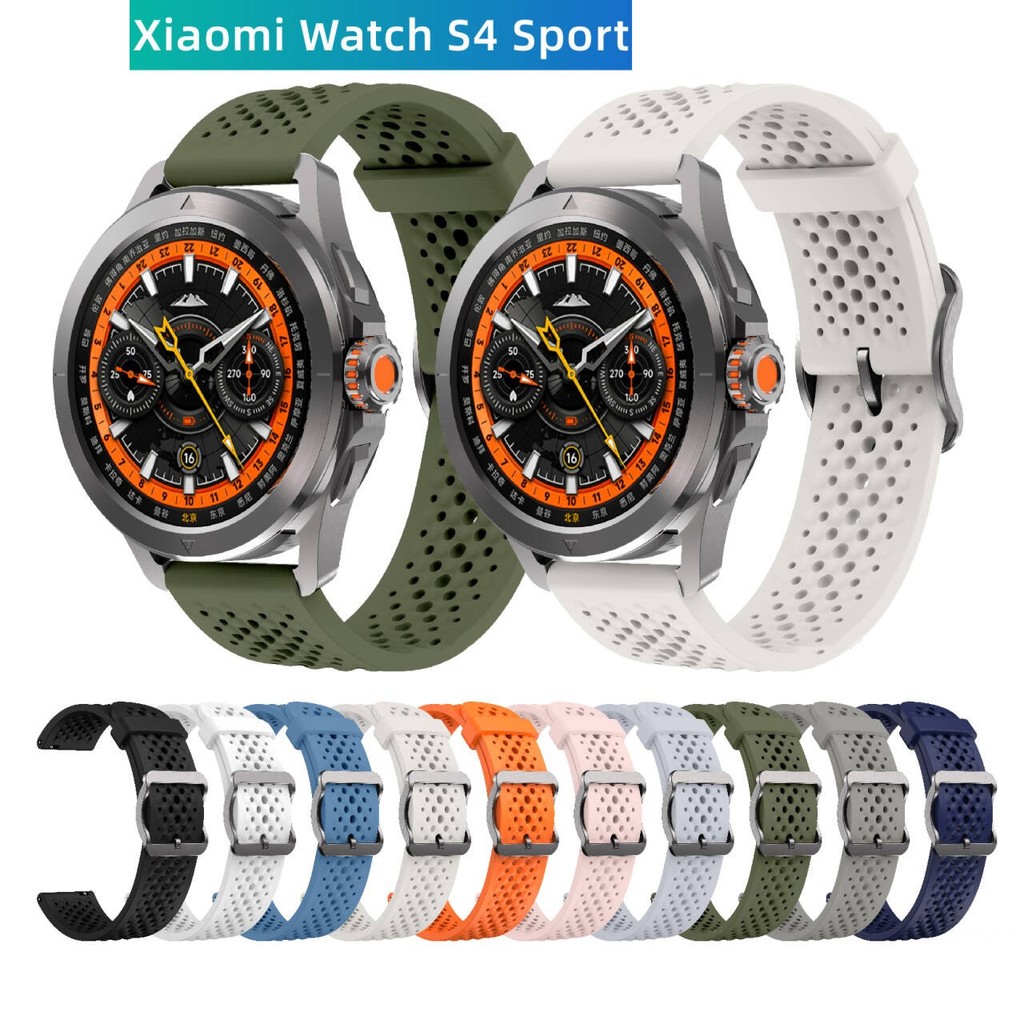 22mm Sport Breathable Hole สายนาฬิกาสําหรับ Xiaomi นาฬิกา 2 PRO / S4 Sport / S3 / S2 / S1 Smartwatch
