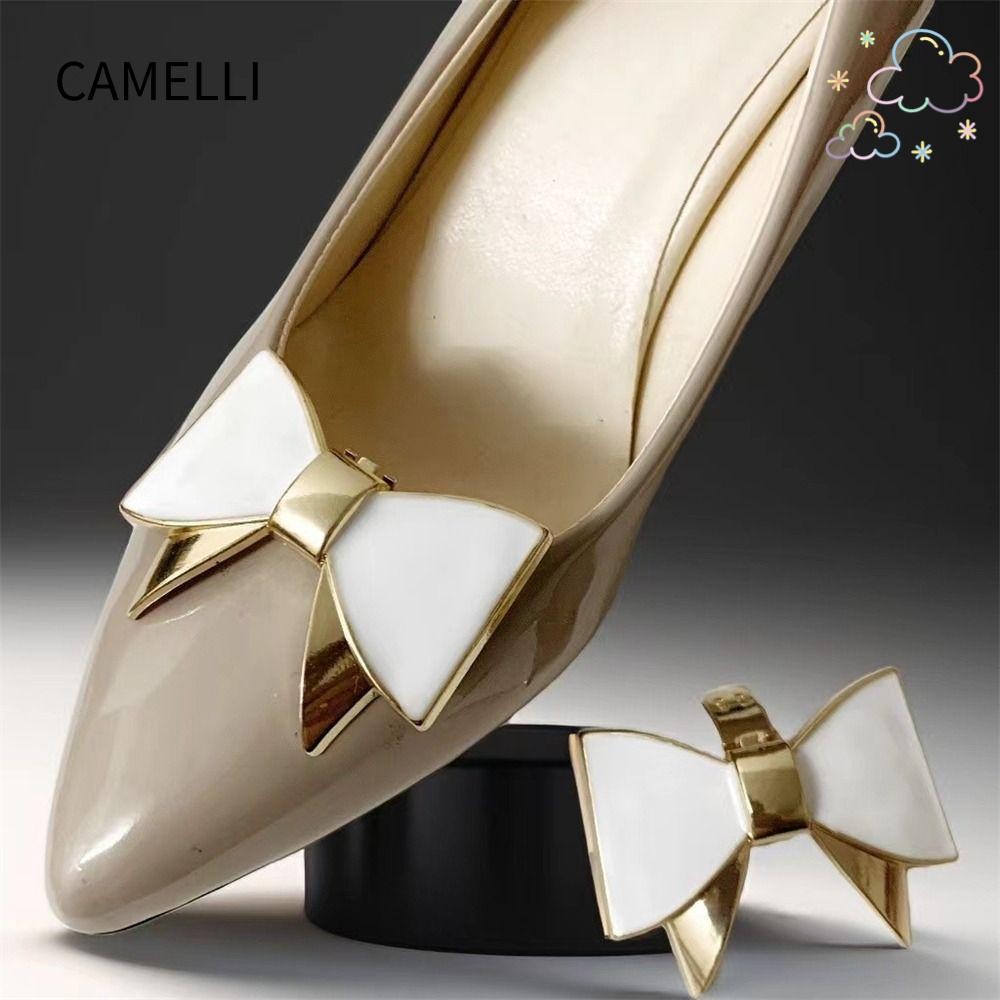Camelli Charm Buckle, คลิปรองเท้าติดโบว์แบบถอดได้, เครื่องประดับรองเท้าโลหะแฟชั่นสําหรับรองเท้าส้นสูง