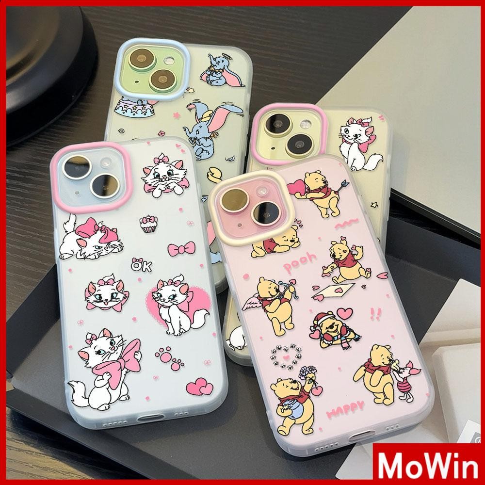 Movin - เคสใส iPhone16 11 Pro Max iPhone เคส TPU นิ่มป้องกันรอยนิ้วมือแบบด้าน สัตว์การ์ตูนสีสันสวยงามน่ารัก Compatible With iPhone15 14 13 12 Pro max XS XR 7 8 Plus