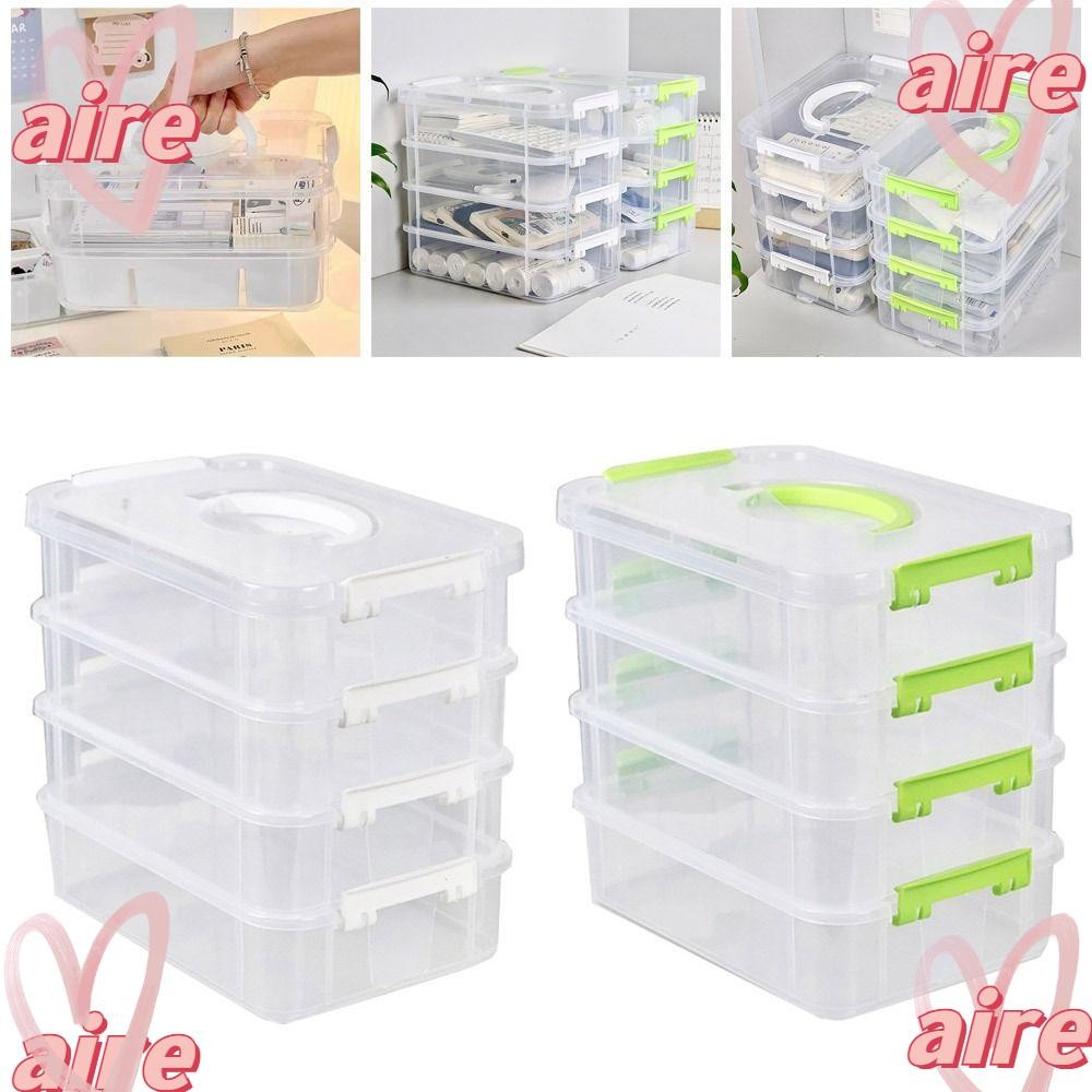 อากาศ1 1ชิ้นโต๊ะจัดเก็บ,4ชั้นวางซ้อนกันได้แต่งหน้าออแกไนเซอร์กล่อง,พลาสติกโรงเรียนลิ้นชักสํานักงานตารางเครื่องประดับถังภาชนะ