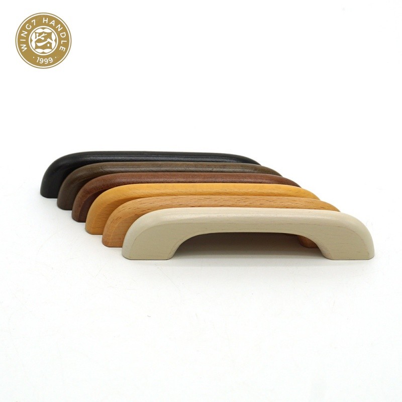 มือจับประตูตู้เสื้อผ้า ลิ้นชัก ลูกบิด มือจับไม้เนื้อแข็ง เรียบง่าย สไตล์ยุโรป - รูปที่ 5