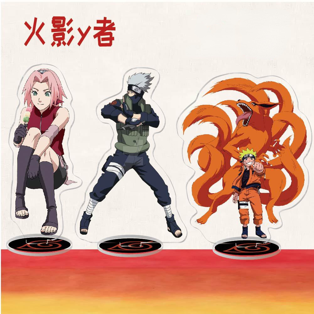 Naruto Uchiha Sasuke รูปของเล่นอะคริลิคขาตั้งอะนิเมะแผ่นผู้ถือตกแต่งบ้านคอลเลกชันของขวัญ