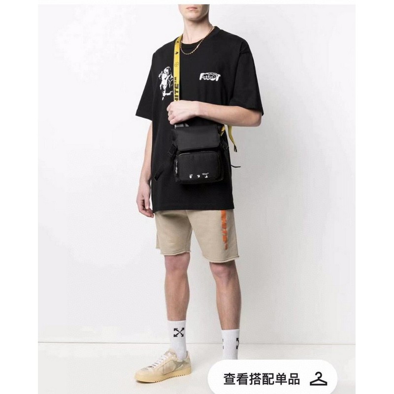 A0YK OFF WHITE 2023Spring Black High Street Style Unisex Crossbody Bag Trendy Bag Trendy MeninsWind 