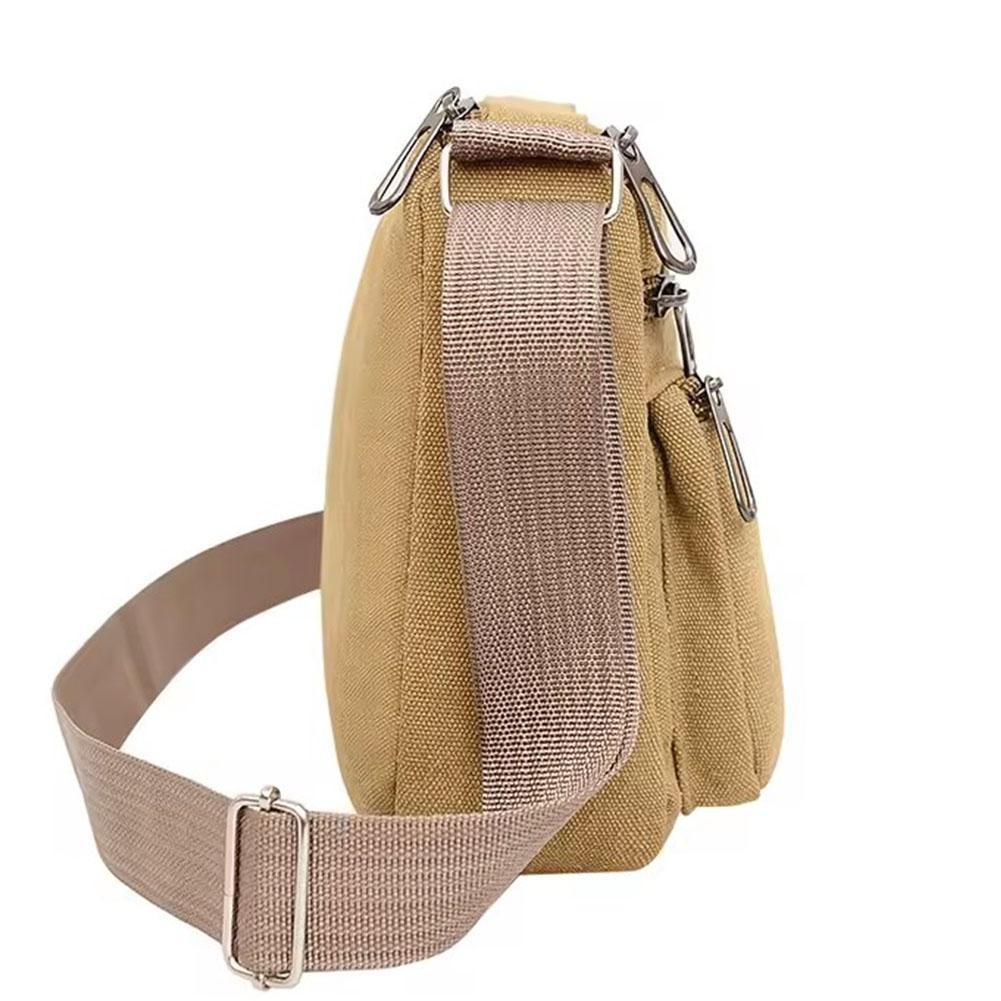กระเป๋าสะพายไหล่ผู้ชายแฟชั่น New Casual Satchel Men Canvas Zipper Bag For Outdoor K1k6