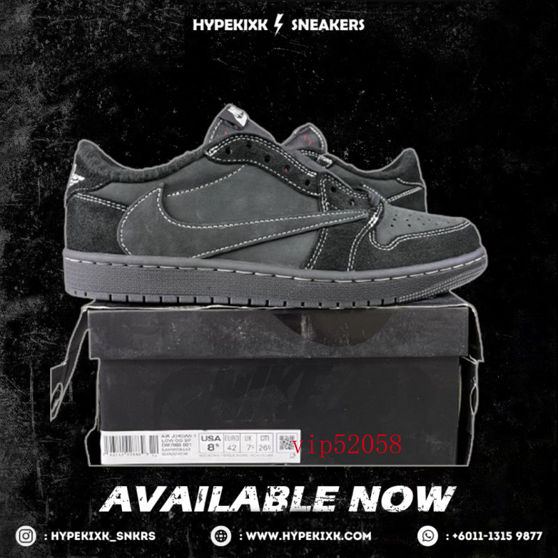 Air A/J 1Retro Loeven SP Travis scottblack PhantomDM7866-001รองเท้ากีฬา