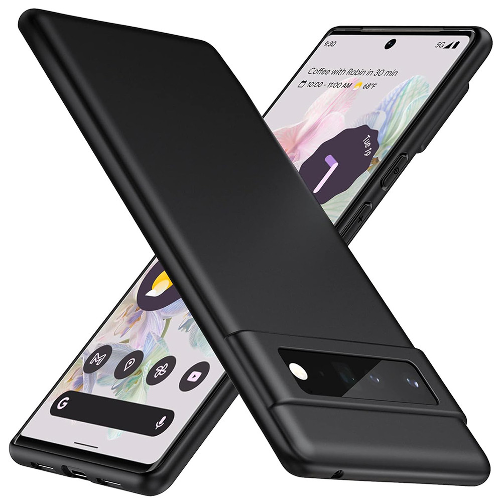 เคสโทรศัพท์แบบนุ่มเคลือบบางเฉียบสําหรับ Google Pixel 9 Pro XL 8 Pro 8A 7 6 6A Solid Black Frosted TPU ฝาหลังกรณี