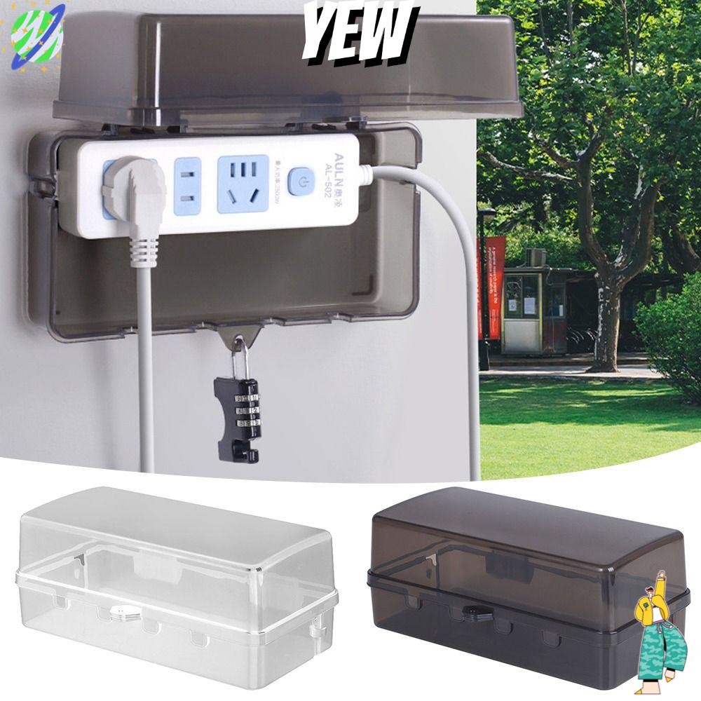 Yew Plug Box, Weatherproof Waterproof Extension Lead Cover, Portable Anti-theft Protect Outlet Plastic Socket Protective Cover Outdoor