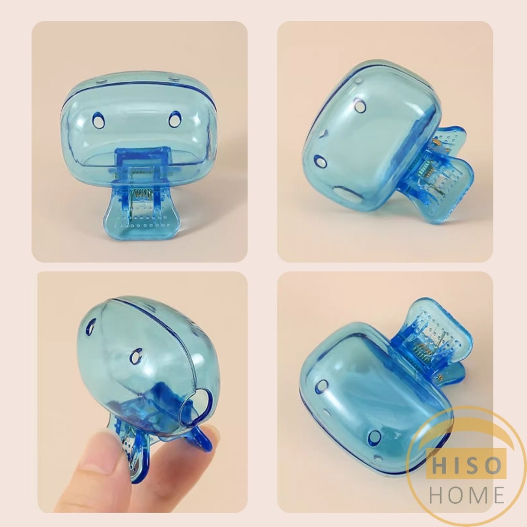 Hiso กล่องเก็บหัวแปรงสีฟัน พกพาและกะทัดรัด ใส กันฝุ่น กล่องเก็บหัวแปรงสีฟันกันน้ํา Toothbrush Head Clip - รูปที่ 3