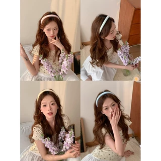 แฟชั่น Morandi ฤดูใบไม้ผลิสีหวานที่คาดผมบาง Headwear เครื่องประดับผม